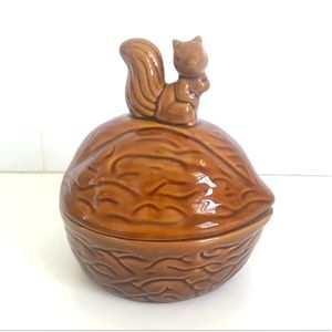 Ceramic Squirrel Nut Dish | Vintage Home Decor